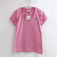 【タグ付き新品】LACOSTE ラコステ　パフスリーブ　鹿の子　Tシャツ ピンク