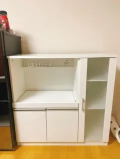 【お引取り】ニトリ 食器棚 レンジ台(フォルムN RE9090G WH）
