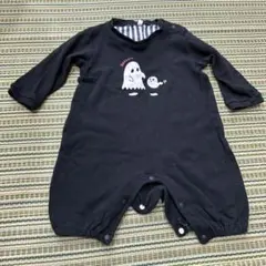 黒いゴーストプリントロンパース