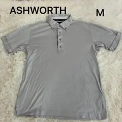 ASHWORTH メンズ ポロシャツ グレー 半袖 ゴルフウェア　M