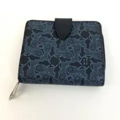 CELINE セリーヌ 馬車柄 折り財布 ブルー レザー レディース ブランド