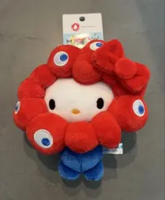 万博 EXPOミャクミャク ハローキティなりきりぬいぐるみ　カラビナ付