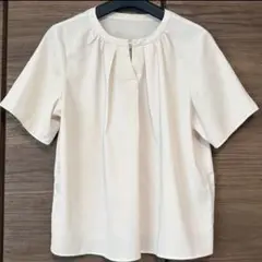 パーフェクトスーツファクトリー 半袖 ブラウス ビジュー シフォンブラウス
