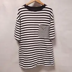ユニクロ UNIQLO メンズボーダー柄 ポケット付き半袖Tシャツ Mサイズ
