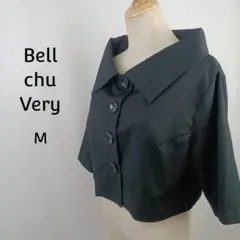 Bell chu Very　5分袖　ジャケット　M　ブラック　ワイドカラー