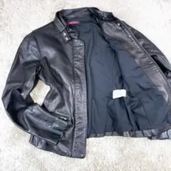 美品✨アーバンリサーチ ライダースジャケット シングル ノーカラー 羊革 黒