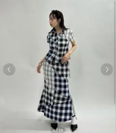 チェック柄 上下セットアップ