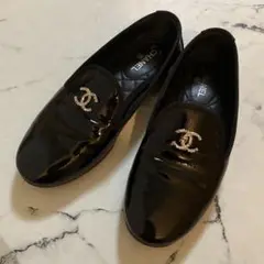 CHANEL シャネル パテントオペラシューズ 黒 ココマーク 靴 35