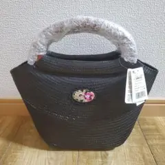新品未使用　Lake alster ブンタールミニ手さげ　かごバッグ ブラック