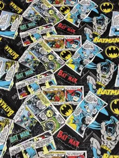 新品未使用　アメリカ　バットマン　生地　ハギレ　USA 古着