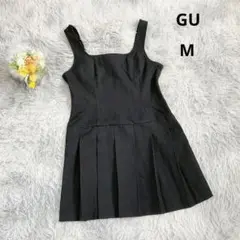 【ジーユー】ノースリーブ ミニワンピース (M) プリーツ ジャンパースカート