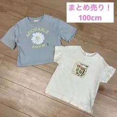 キッズ　Tシャツ　半袖　シンプル　女の子　100cm まとめ売り　保育園