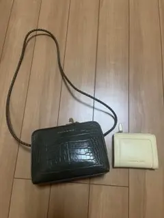 CHARLES & KEITH ショルダーバッグ クロコダイル 型押し グリーン