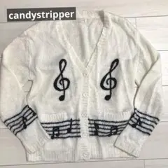 キャンスパ 音符柄 カーディガン