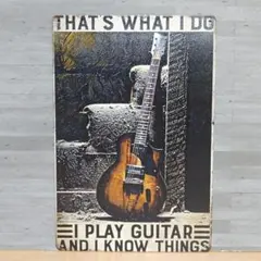 I PLAY GUITAR レトロ風 ブリキ看板 OK1974