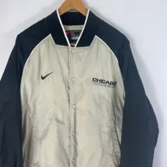 90s NIKEホワイトソックス 中綿 スタジャン ビッグロゴ刺繍 ナイキ