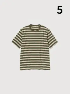AURALEE GRADIENT STRIPE JERSEY TEE 5