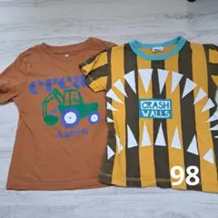 472 Tシャツ 2枚セット 98cm　はたらく車