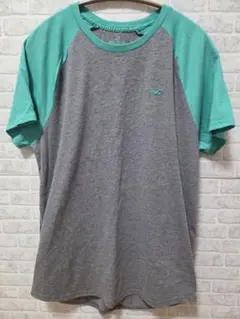 Hollister グレー ターコイズ M Tシャツ