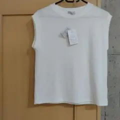 ホワイト ノースリーブ Tシャツ Mサイズ
