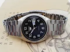 【整備済み】美品 セイコー5 ビンテージ ブラック文字盤 SEIKO5 自動巻き