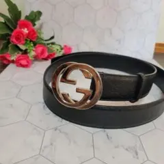 GUCCI シルバー ロゴ GC総柄 ベルト かっこいい お洒落 スーツ パンツ
