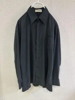 黒いストライプ　長袖シャツ　ブラック