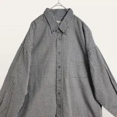 ❤️ナチュラル イシュー ネイビー 千鳥格子柄 ボタンダウン 長袖 シャツ XL