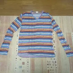 The Banded Stacks ストライプ Vネック Lサイズ
