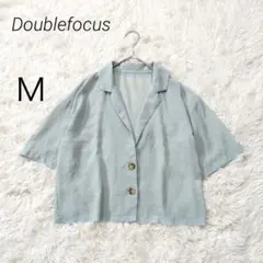 Doublefocus ブラウス シャツ ショート丈 半袖 羽織り シアー M