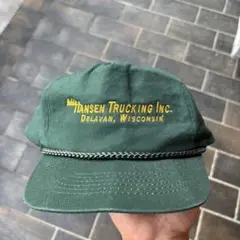 90s トラッカーキャップ 古着 企業 vintage アメカジ カーキ 緑