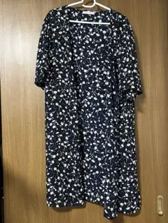 HEALTHY KAREN ネイビー花柄ロングワンピース カーディガン