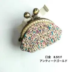 モダンな…❦•がま口ポーチ•小物入れ•小銭入れ•編み物•ハンドメイド