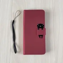 ZTE Libero 5G III ケース 手帳型 かわいい 猫 レッド