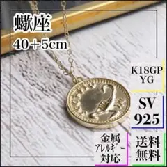 A821【純銀製⭐︎】18KGP コインネックレス 蠍座 2way お洒落