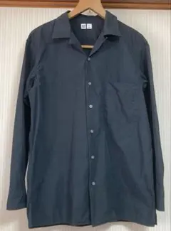 ユニクロU UNIQLO U シャツ オープンカラー ダークグレー メンズ