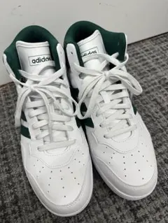 adidas HOOP ホワイト/グリーン ハイカットスニーカー