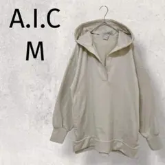 A.I.C◆ エーアイシー/フードトレーナー/ゆるだぼ/M/ベージュ/1358