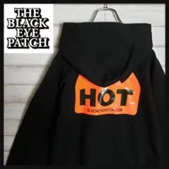 【即完売】BLACK EYE PATCH HOT 刺繍ロゴ レア パーカー L
