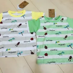 【90サイズ】昆虫Tシャツ 2枚セット 男の子 新品未使用 かぶとむし 半袖