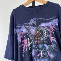 90s USA製　ライトニング・ネイティブアメリカン　Tシャツ　シングルステッチ
