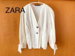 ZARA リネンブラウス カーディガン