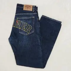 SCANNER スキャナー デニム ジーンズ パンツ 濃紺 刺繍 日本製