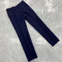 MEN'S BIGI スラックス ネイビー チェック柄 ウール混 フラット M