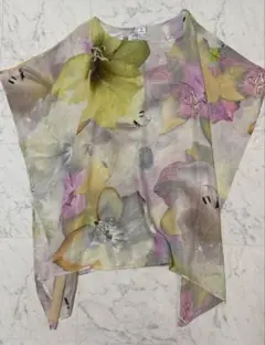 美品 日本製 花柄 チュニック EchoNewYork エコーニューヨーク
