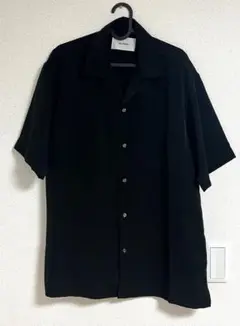 モルテマニ moltemani 黒 オープンカラーシャツ