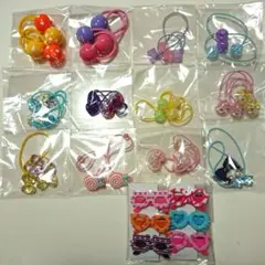 ★新品、未使用★カラフルなヘアゴム12種＆ヘアクリップ6種セット
