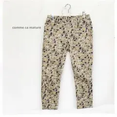 【comme ca mature】スリムフィットパンツ 花柄　ウエストゴム　Ｍ