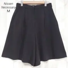 ニッセン Necessary キュロット ハーフ パンツ (67) 黒 シンプル