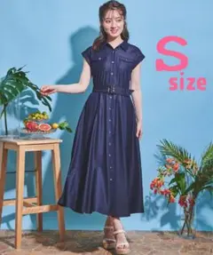 【美品】Noela ノエラ　デニムシャツサマーワンピ　Sサイズ